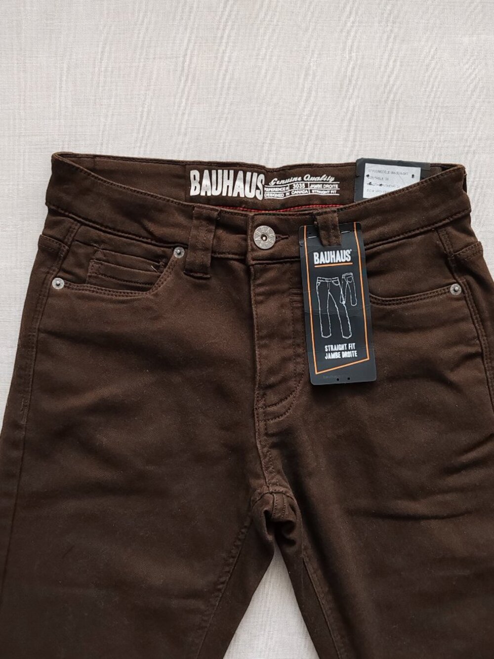 Bauhaus Denimworks BH-3035-SKT Men's Straight Fit Pants - Brown - 28x33 - Picture 3 of 15